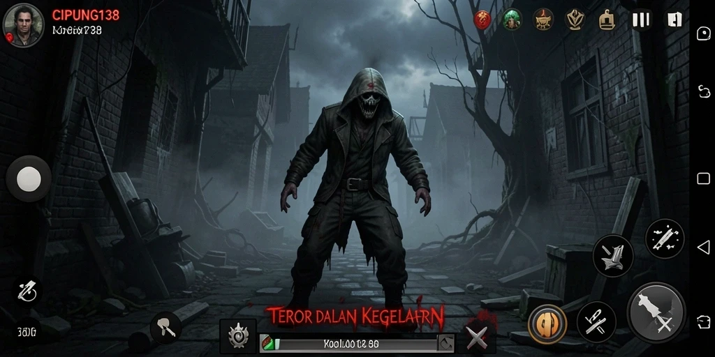 Tangkapan layar gameplay mencekam dari CIPUNG138 yang menunjukkan suasana Horror.