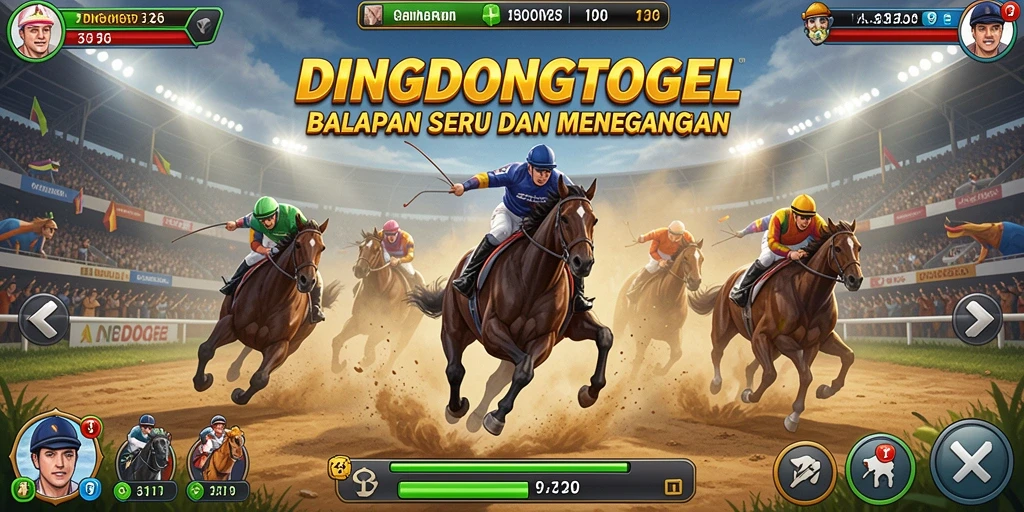 Tangkapan layar gameplay DINGDONGTOGEL menampilkan balapan yang mendebarkan.
