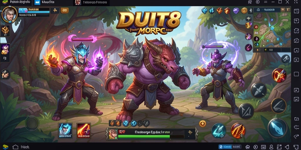 Gameplay seru dalam DUIT8 saat berpetualang bersama teman.