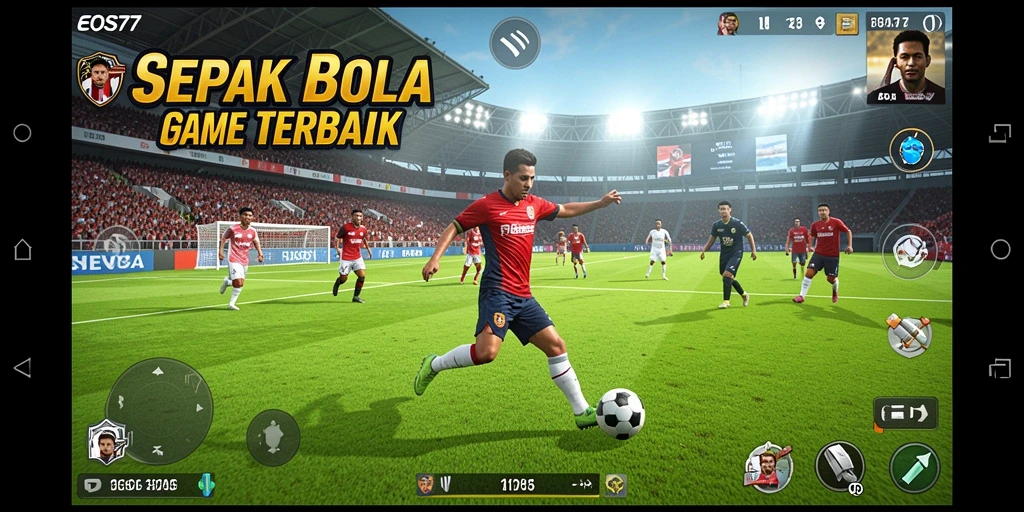 Tampilan grafis menakjubkan dalam permainan sepak bola EOS77.
