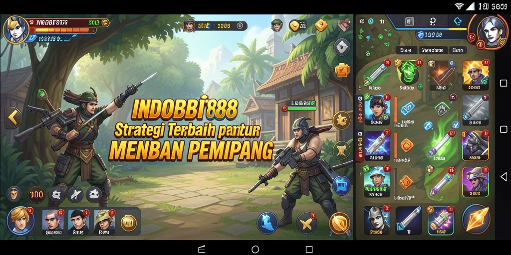 Screenshot gameplay INDOBIT88 dengan pertempuran strategi yang seru.