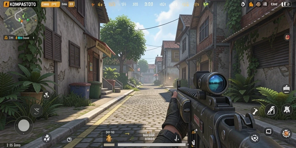 Tampilan gameplay KOMPASTOTO yang mendebarkan dan penuh aksi.