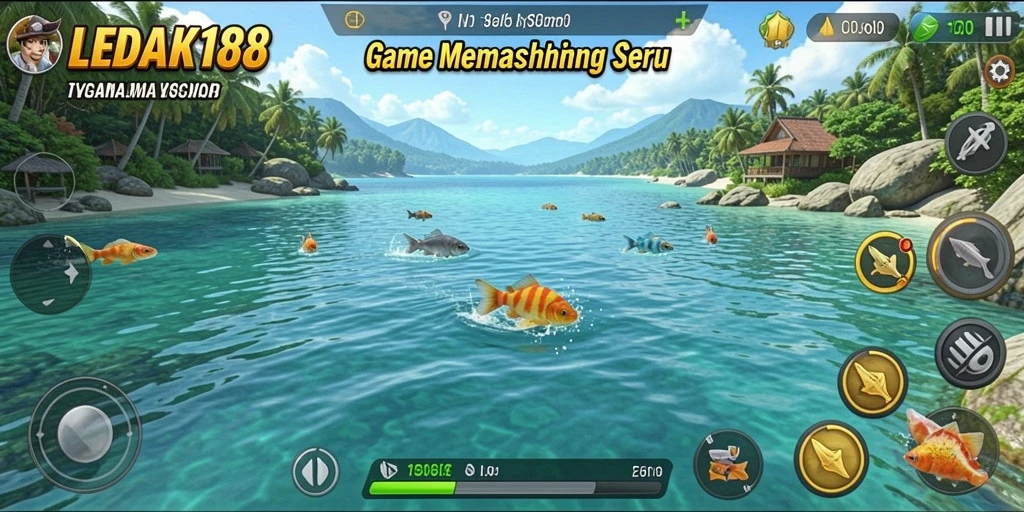 Tampilan gameplay yang menarik dan seru saat memancing di LEDAK188.