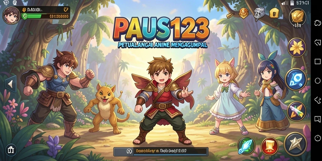 Screenshot utama PAUS123 menampilkan aksi seru dalam dunia Anime.