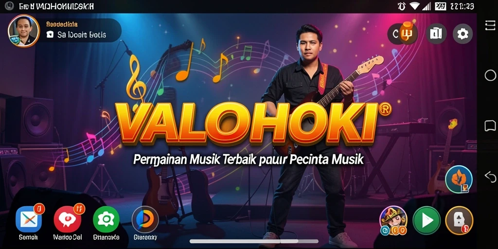 Tampilan gameplay VALOHOKI dengan musik yang menyenangkan.