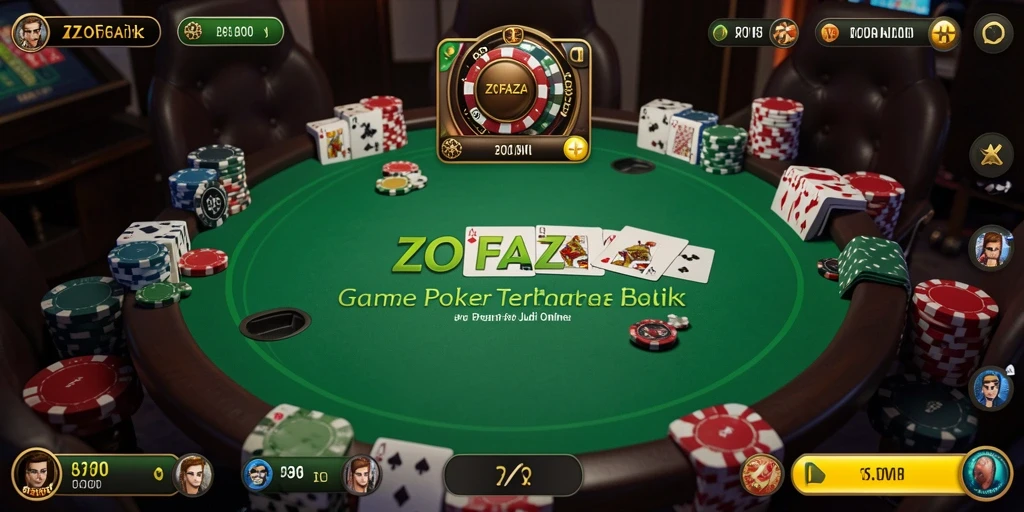 Screenshot gameplay ZOFAZA menampilkan suasana poker yang seru dan interaktif.